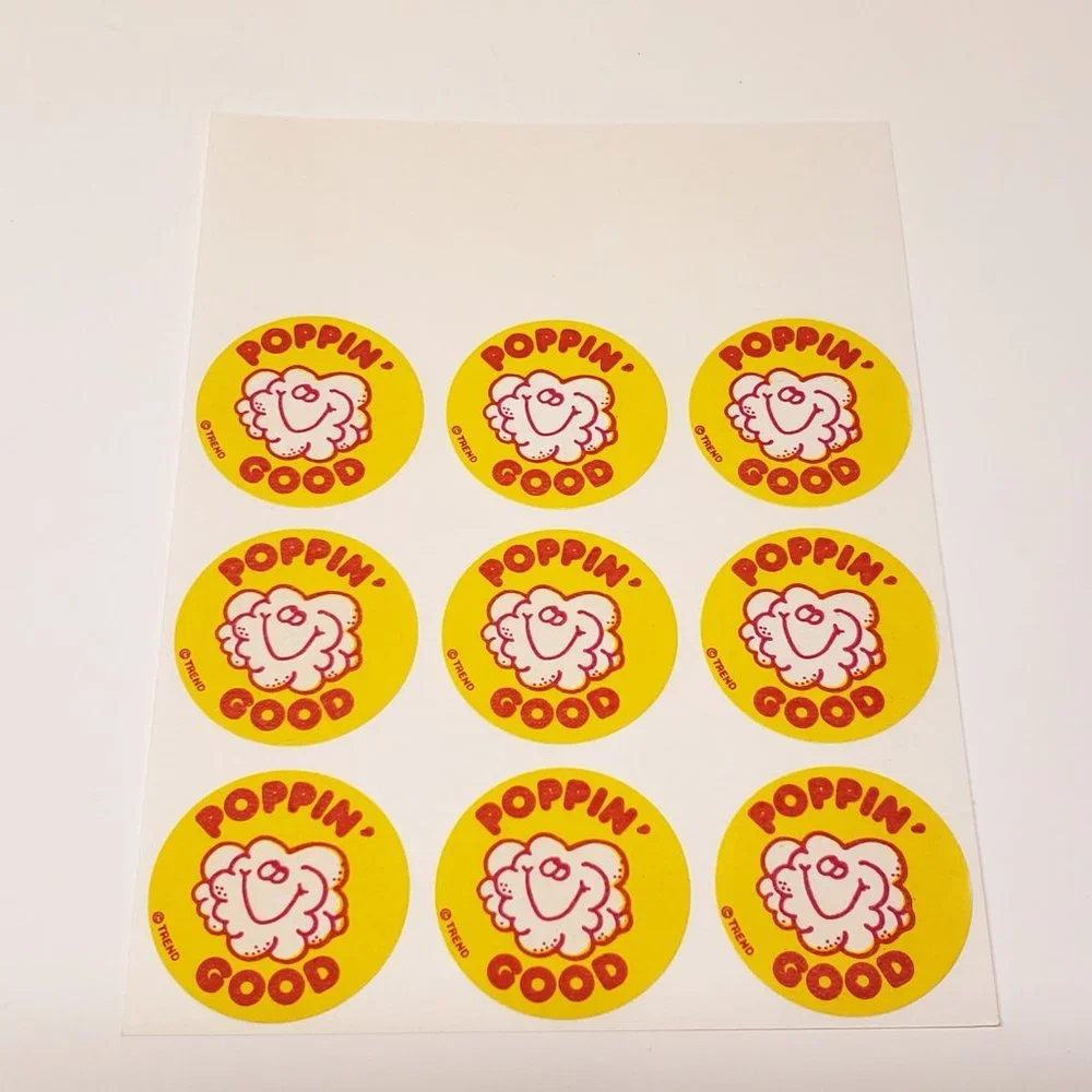 1979 Trend Popcorn Scratch 'n Sniff Sticker Sheets w/ Certificates Poppin' Good